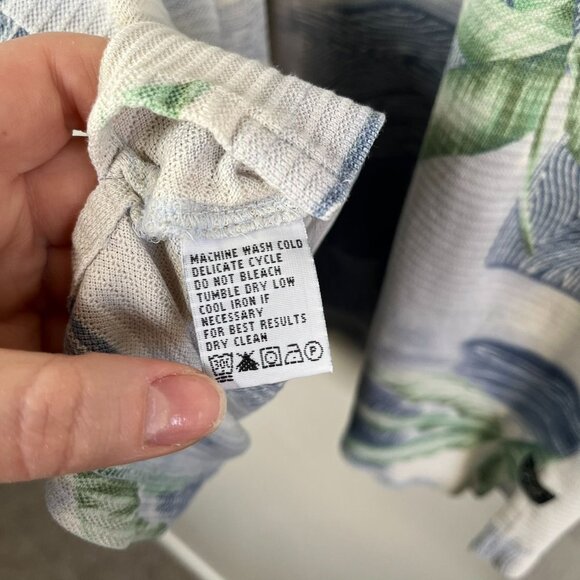 Tommy Bahama Vintage Mens Silk & Cotton Palm Tree Tropical Polo Shirt XL - Picture 9 of 11